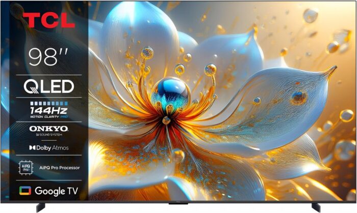 TCL 98T8C | 98” 4K QLED (2025) | 144Hz Motion | Dolby Vision & Dolby Atmos | Google TV & WiFi - 0