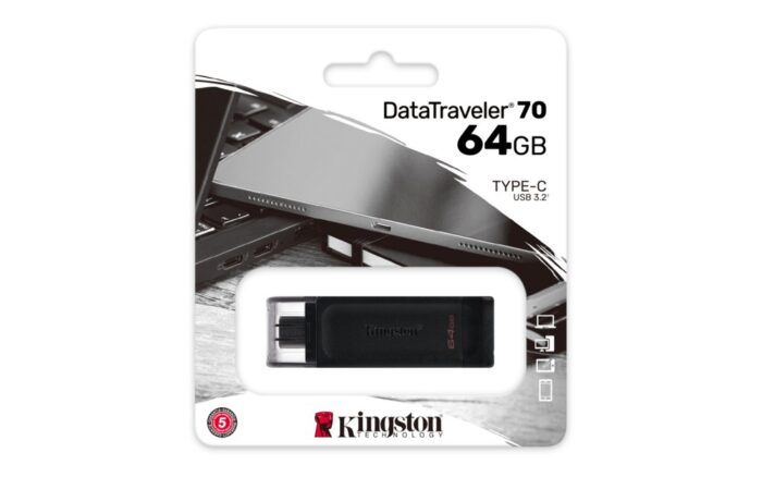 Kingston DataTraveler 70 | 64GB USB-C 3.2 Flash Drive | Zwart - 6 Kingston DataTraveler 70 | 64GB USB-C 3.2 Flash Drive | Zwart - 6