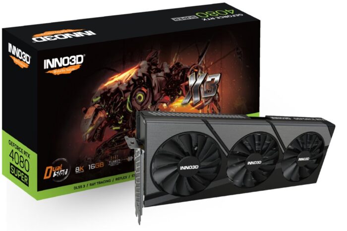 Inno3D GeForce RTX 4080 SUPER X3 | 16GB GDDR6X VRAM | Videokaart | GPU | Nvidia - 0 Inno3D GeForce RTX 4080 SUPER X3 | 16GB GDDR6X VRAM | Videokaart | GPU | Nvidia - 0