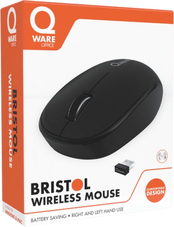 QWARE Wireless Mouse Bristol Zwart - 1 QWARE Wireless Mouse Bristol Zwart - 1
