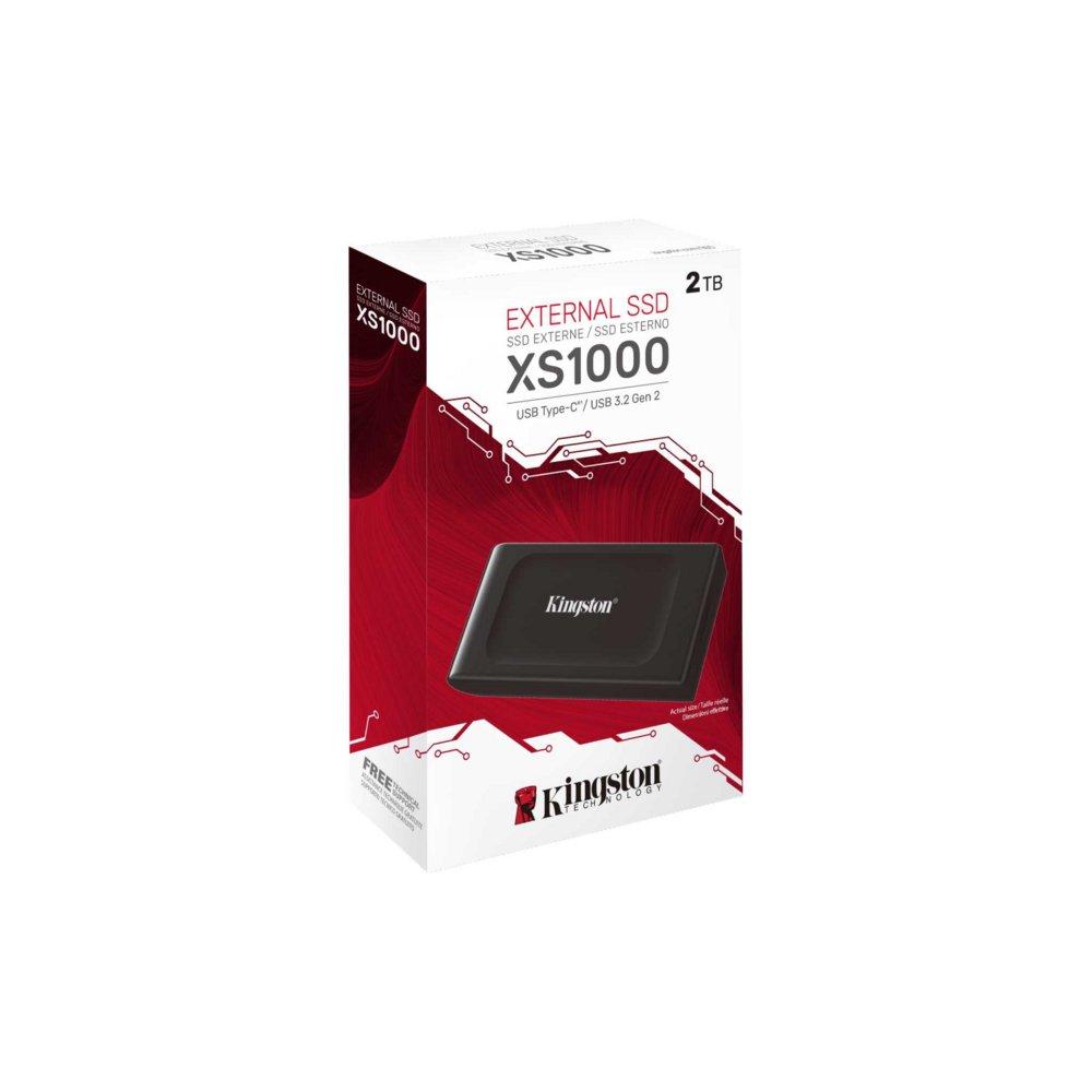 Kingston XS1000 | Externe SSD | 2TB | USB 3.2 Gen 2 | Zwart - 2 Kingston XS1000 | Externe SSD | 2TB | USB 3.2 Gen 2 | Zwart - 2