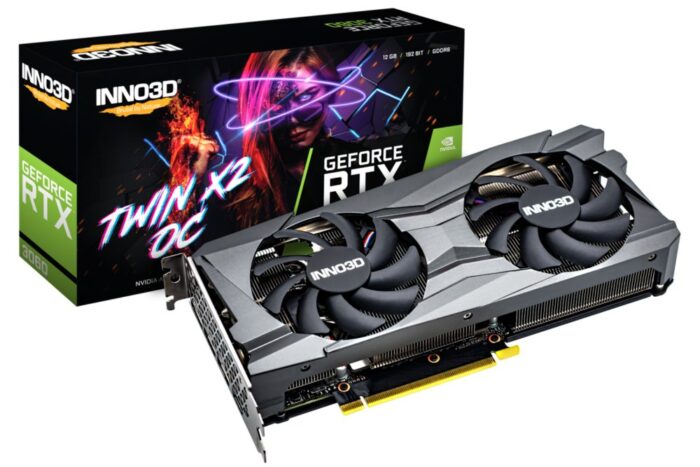 Inno3D GeForce RTX 3060 TWIN X2 OC LHR | 12GB GDDR6 VRAM | Videokaart | GPU | Nvidia - 1 Inno3D GeForce RTX 3060 TWIN X2 OC LHR | 12GB GDDR6 VRAM | Videokaart | GPU | Nvidia - 1
