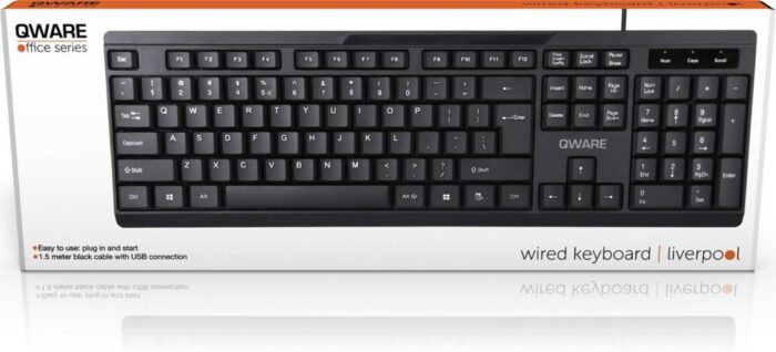 QWARE Wired Keyboard Liverpool Zwart - 2 QWARE Wired Keyboard Liverpool Zwart - 2