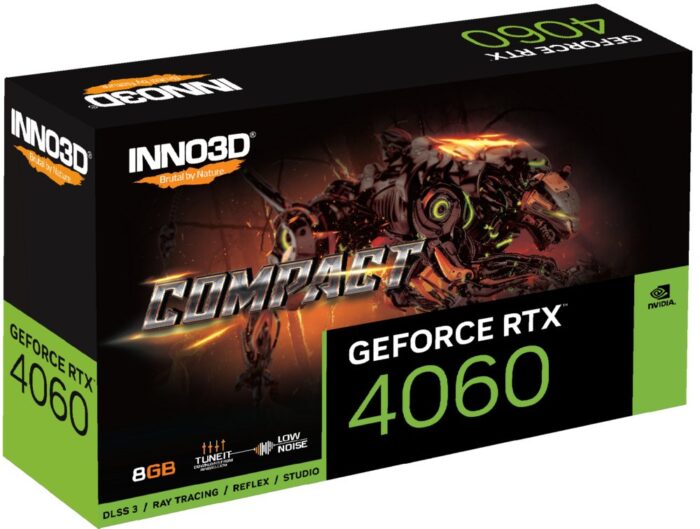 Inno3D GeForce RTX 4060 Compact | 8GB GDDR6 VRAM | Videokaart | GPU | Nvidia - 1 Inno3D GeForce RTX 4060 Compact | 8GB GDDR6 VRAM | Videokaart | GPU | Nvidia - 1