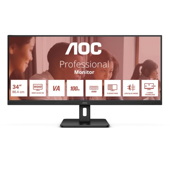 AOC U34E2M 34" | UWQHD 3440x1440 | VA | 100Hz | 4ms | Ultrawide Monitor - 0