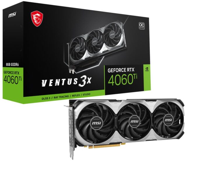 MSI GeForce RTX 4060 Ti VENTUS 3X OC | 8GB GDDR6 VRAM | Videokaart | GPU | Nvidia - 1 MSI GeForce RTX 4060 Ti VENTUS 3X OC | 8GB GDDR6 VRAM | Videokaart | GPU | Nvidia - 1