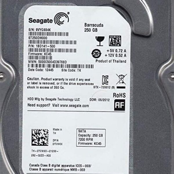 Seagate HDD 3.5" | 250GB SATA III | 7200RPM | PULLED
