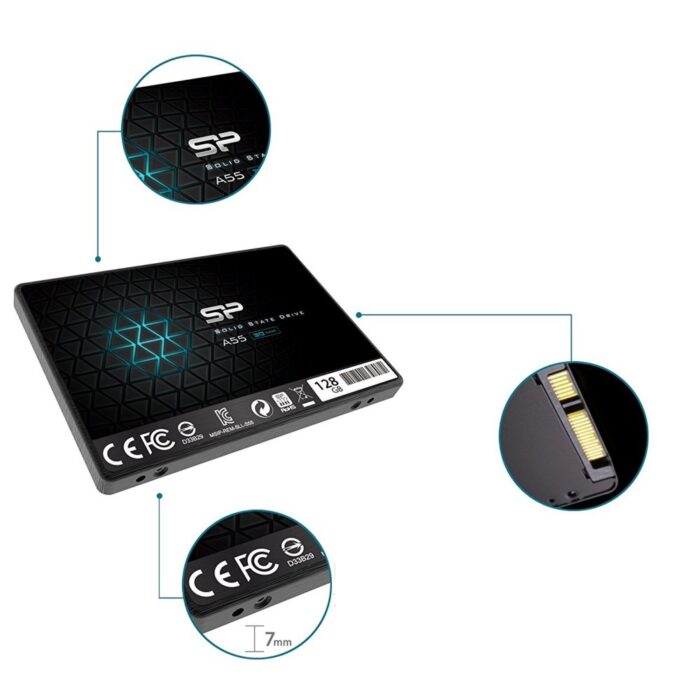 Silicon Power A55 | 128GB SATA SSD | 2.5'' | 460MB/s Lezen | 360MB/s Schrijven - 5 Silicon Power A55 | 128GB SATA SSD | 2.5'' | 460MB/s Lezen | 360MB/s Schrijven - 5