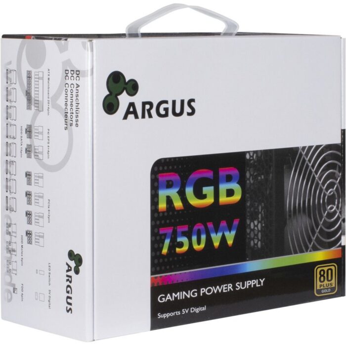 Inter-Tech Argus RGB-750W CM II | 750 Watt Gold ATX PSU | Deels Modulair | Power Supply | Voeding - 2 Inter-Tech Argus RGB-750W CM II | 750 Watt Gold ATX PSU | Deels Modulair | Power Supply | Voeding - 2