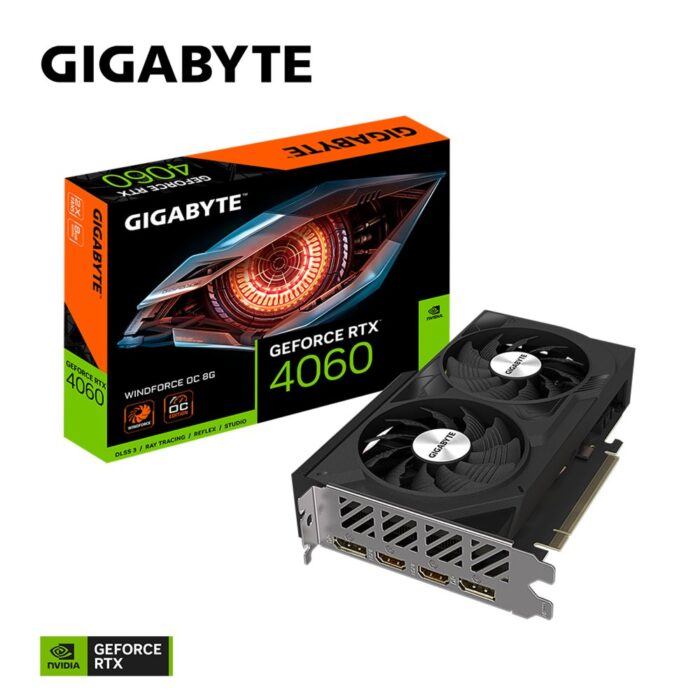 Gigabyte GeForce RTX 4060 Windforce OC | 8GB GDDR6 VRAM | Videokaart | GPU | Nvidia - 1 Gigabyte GeForce RTX 4060 Windforce OC | 8GB GDDR6 VRAM | Videokaart | GPU | Nvidia - 1