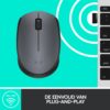 Logitech M170 | Draadloze Muis | Links- en Rechtshandig | RF | 1000 DPI | Grijs - 6