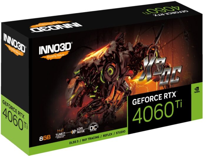 Inno3D GeForce RTX 4060 Ti X3 OC | 8GB GDDR6 VRAM | Videokaart | GPU | Nvidia - 1 Inno3D GeForce RTX 4060 Ti X3 OC | 8GB GDDR6 VRAM | Videokaart | GPU | Nvidia - 1