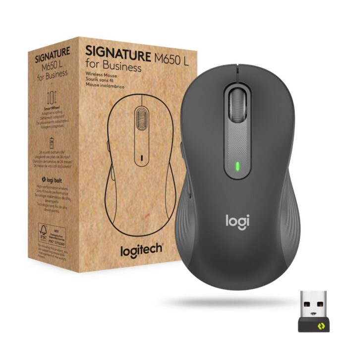 Logitech Signature M650 for Business | Draadloze Muis | Rechtshandig | RF + Bluetooth | 4000 DPI | Grafiet - 0 Logitech Signature M650 for Business | Draadloze Muis | Rechtshandig | RF + Bluetooth | 4000 DPI | Grafiet - 0
