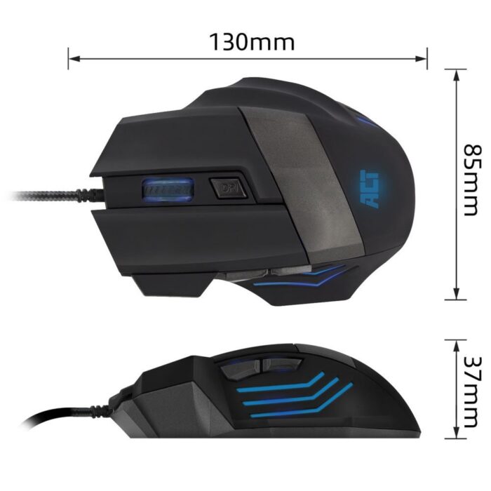 ACT AC5000 | Bedrade Gaming Muis | Rechtshandig | USB-A | 3200 DPI | Zwart - 1 ACT AC5000 | Bedrade Gaming Muis | Rechtshandig | USB-A | 3200 DPI | Zwart - 1