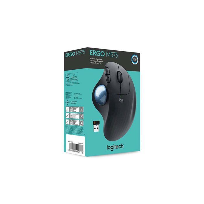 Logitech M575 Ergo Trackball for Business | Ergonomische Draadloze Muis | Rechtshandig | RF + Bluetooth | 2000 DPI | Grafiet - 1 Logitech M575 Ergo Trackball for Business | Ergonomische Draadloze Muis | Rechtshandig | RF + Bluetooth | 2000 DPI | Grafiet - 1
