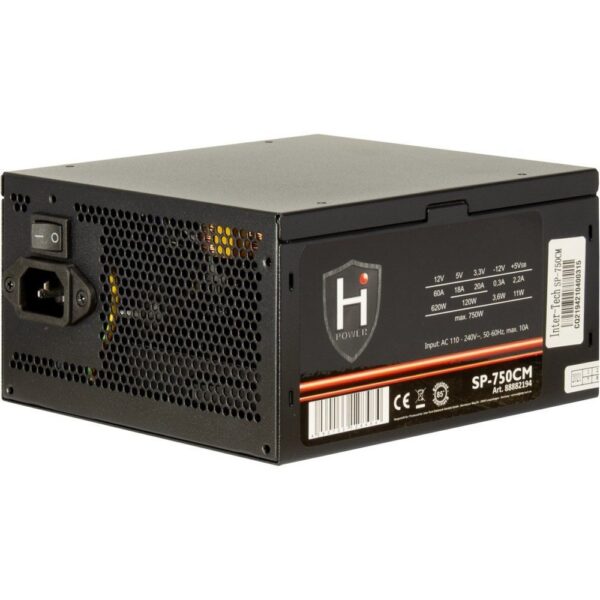 Inter-Tech HiPower SP-750CM | 750 Watt ATX PSU | Deels Modulair | Power Supply | Voeding