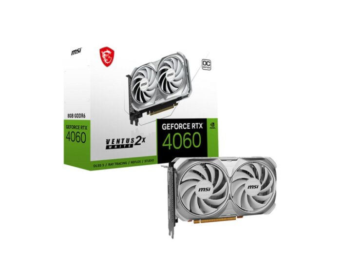 MSI GeForce RTX 4060 VENTUS 2X WHITE OC | 8GB GDDR6 VRAM | Videokaart | GPU | Nvidia - 0