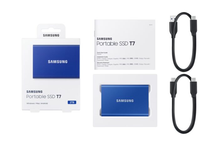 Samsung T7 | Externe SSD | 2TB | USB 3.2 Gen2 | 1.050MB/s Lezen | 1.000MB/s Schrijven | Blauw - 11 Samsung T7 | Externe SSD | 2TB | USB 3.2 Gen2 | 1.050MB/s Lezen | 1.000MB/s Schrijven | Blauw - 11