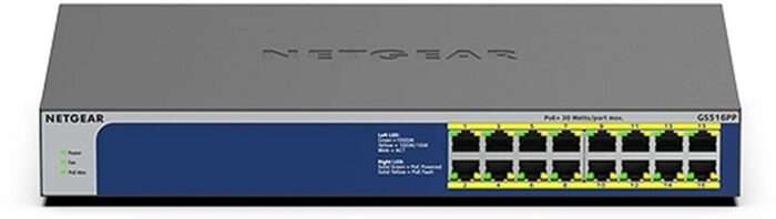 GS516PP-100EUS | 16-poorts Gigabit Unmanaged PoE+ Switch | 260W PoE-vermogen | Plug-and-play - 0