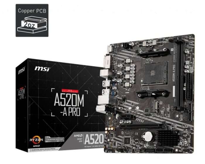 MSI A520M-A PRO | Socket AM4 | AMD A520 | 2xDDR4 | Micro-ATX | Moederbord - 4 MSI A520M-A PRO | Socket AM4 | AMD A520 | 2xDDR4 | Micro-ATX | Moederbord - 4