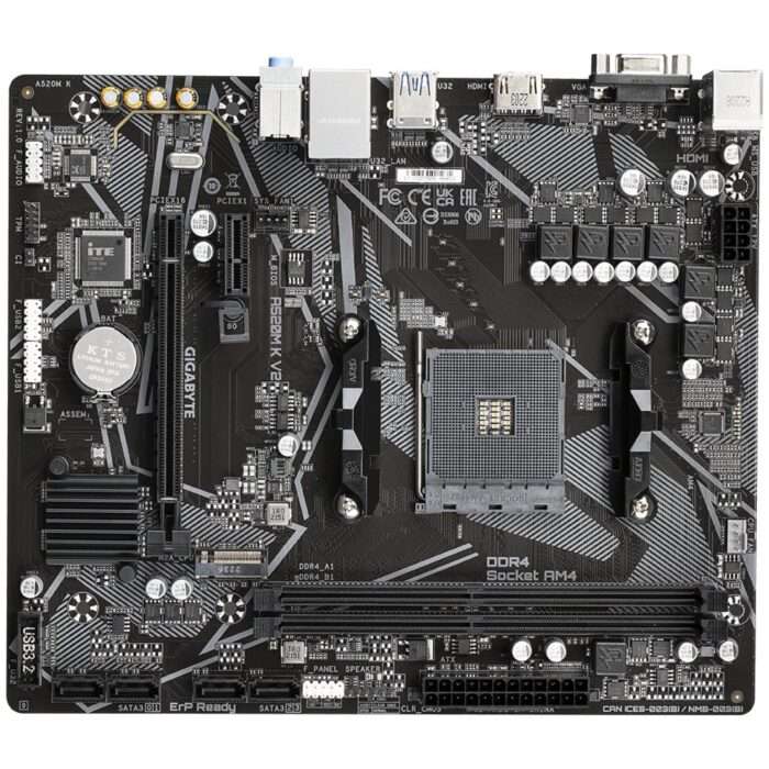 Gigabyte A520M-K V2 | Socket AM4 | AMD A520 | 2xDDR4 | Micro-ATX | Moederbord - 1 Gigabyte A520M-K V2 | Socket AM4 | AMD A520 | 2xDDR4 | Micro-ATX | Moederbord - 1
