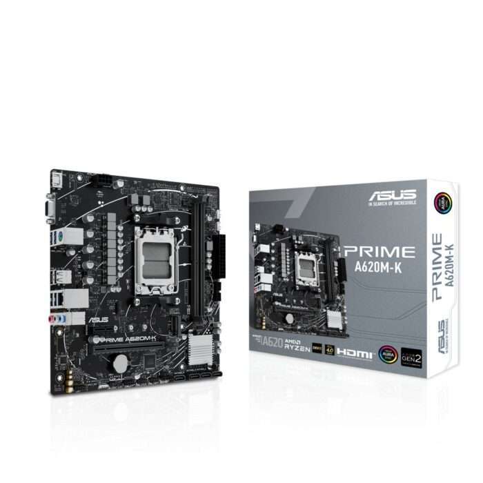 ASUS Prime A620M-K | Socket AM5 | AMD A620 | 2xDDR5 | Micro-ATX | Moederbord - 1 ASUS Prime A620M-K | Socket AM5 | AMD A620 | 2xDDR5 | Micro-ATX | Moederbord - 1