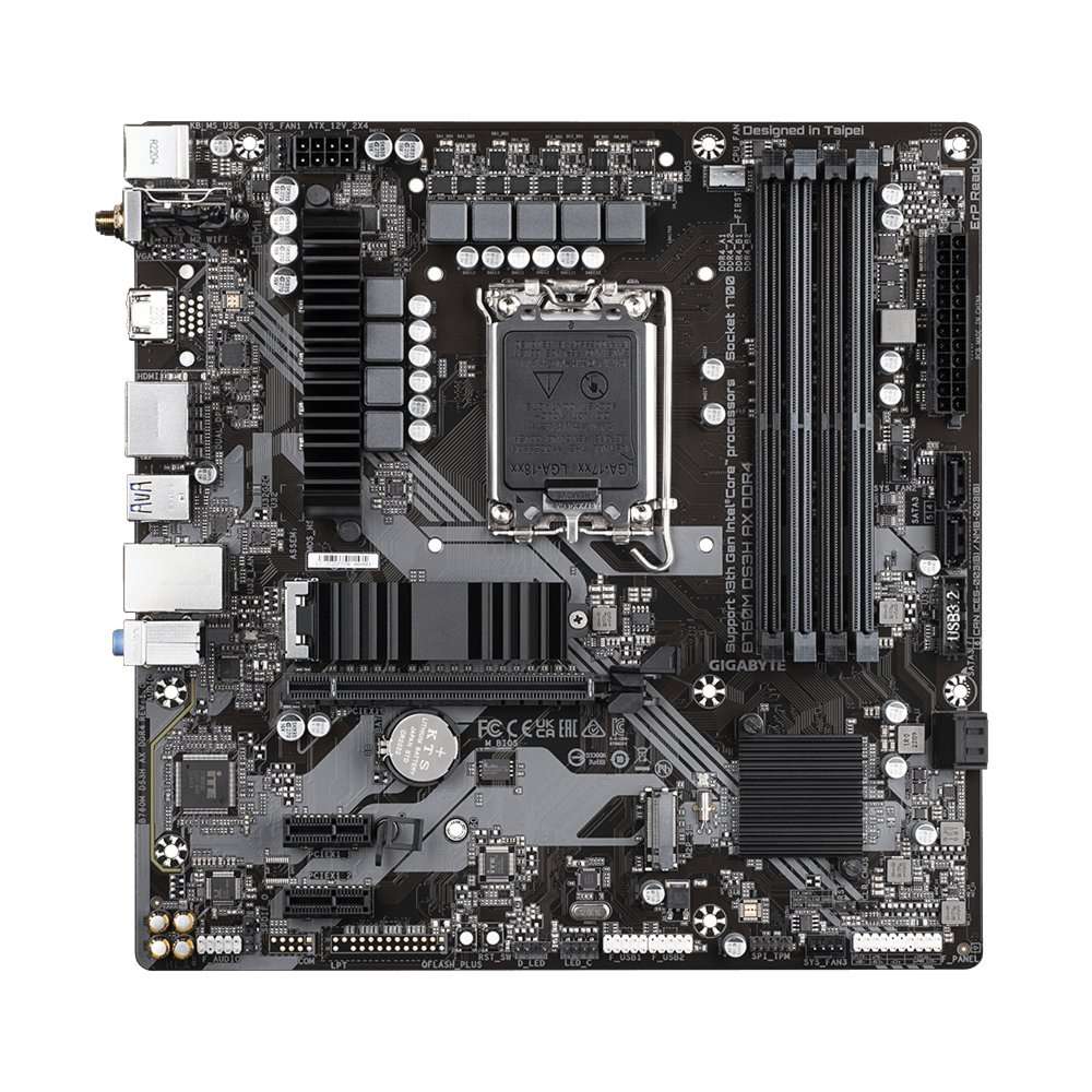 Gigabyte B760M DS3H AX DDR4 | Socket LGA 1700 | Intel B760 | 4xDDR4 | Micro-ATX | Moederbord - 0 Gigabyte B760M DS3H AX DDR4 | Socket LGA 1700 | Intel B760 | 4xDDR4 | Micro-ATX | Moederbord - 0