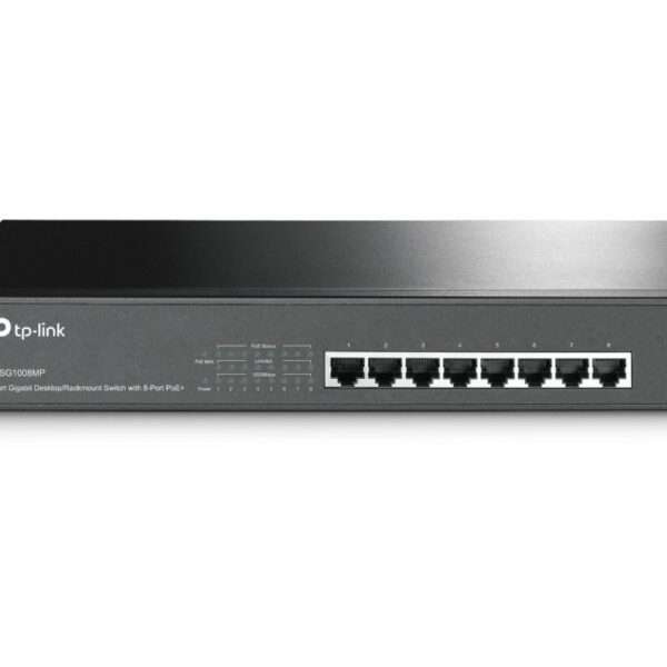TP-Link TL-SG1008MP | Unmanaged Switch | 8 Poorten | Gigabit Ethernet (10/100/1000 Mbps) | PoE | Zwart