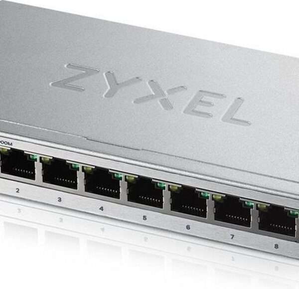 Zyxel GS1200-8 | Managed Web Smart Switch | 8 Poorten | Gigabit Ethernet (10/100/1000 Mbps) | Zilver