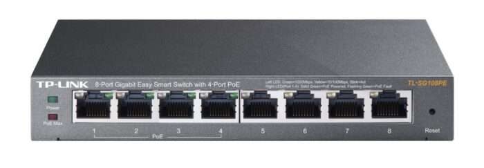 TP-Link TL-SG108PE | 8-Poorts Gigabit Easy Smart Switch | 4x PoE+ | Managed - 0 TP-Link TL-SG108PE | 8-Poorts Gigabit Easy Smart Switch | 4x PoE+ | Managed - 0