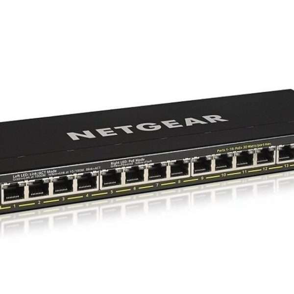 NETGEAR GS316PP | Unmanaged | Gigabit Ethernet (10/100/1000 Mbps) | Power over Ethernet (PoE)