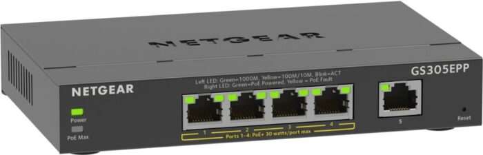 GS305EPP-100PES | 5-poorts Gigabit Smart Managed Plus PoE+ Switch | 120W PoE-vermogen | VLAN/QoS | Webbeheer - 1 GS305EPP-100PES | 5-poorts Gigabit Smart Managed Plus PoE+ Switch | 120W PoE-vermogen | VLAN/QoS | Webbeheer - 1