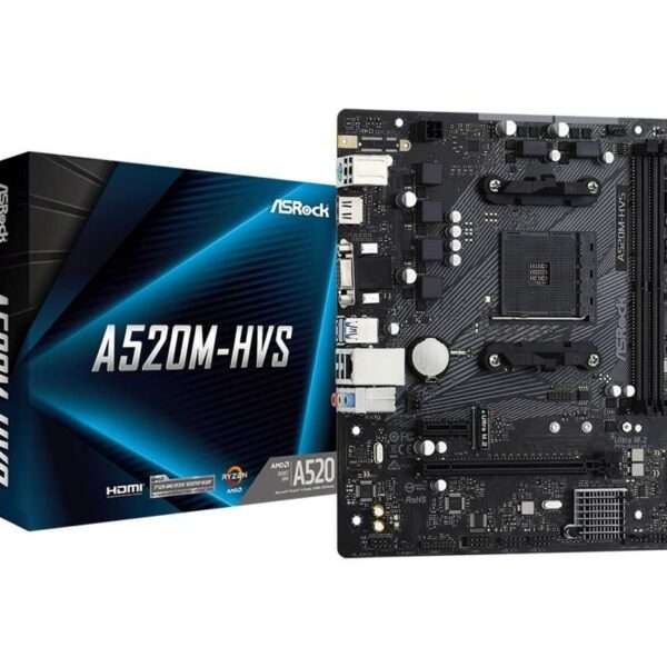 Asrock A520M-HVS | Socket AM4 | AMD A520 | 2xDDR4 | Micro-ATX | Moederbord