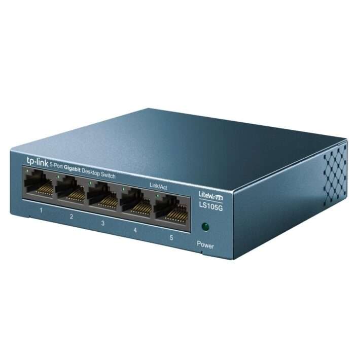 TP-Link LS105G | Unmanaged Switch | 5 Poorten | Gigabit Ethernet (10/100/1000 Mbps) | Blauw - 1 TP-Link LS105G | Unmanaged Switch | 5 Poorten | Gigabit Ethernet (10/100/1000 Mbps) | Blauw - 1