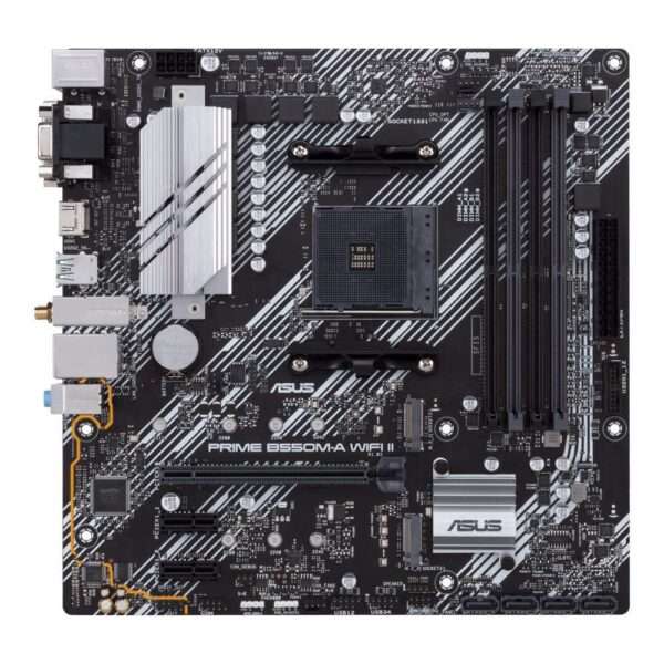 ASUS PRIME B550M-A WIFI II | Socket AM4 | AMD B550 | 4xDDR4 | Micro-Atx | Moederbord