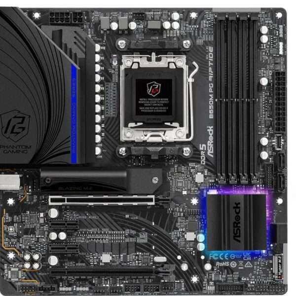 Asrock B650M PG Riptide | Socket AM5 | AMD B650 | 4xDDR5 | Micro-ATX | Moederbord | Renewed