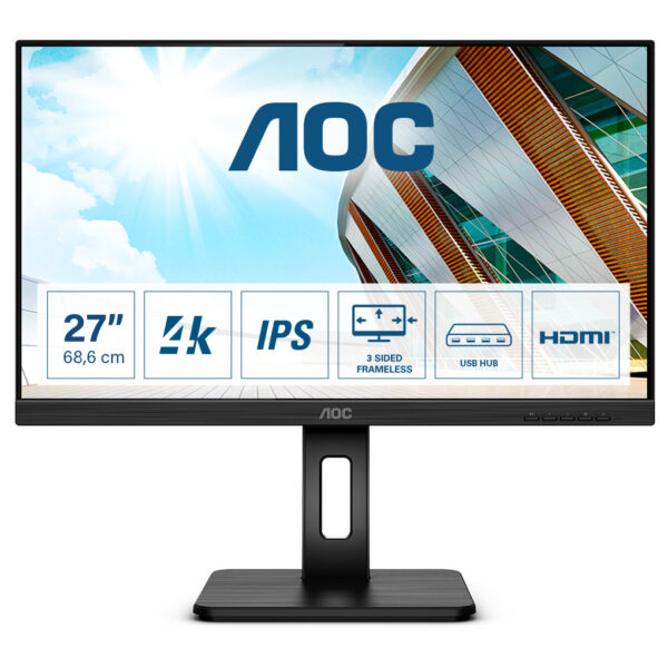 AOC P2 U27P2 monitor 27" 4K UHD 350 cd/m2 zwart