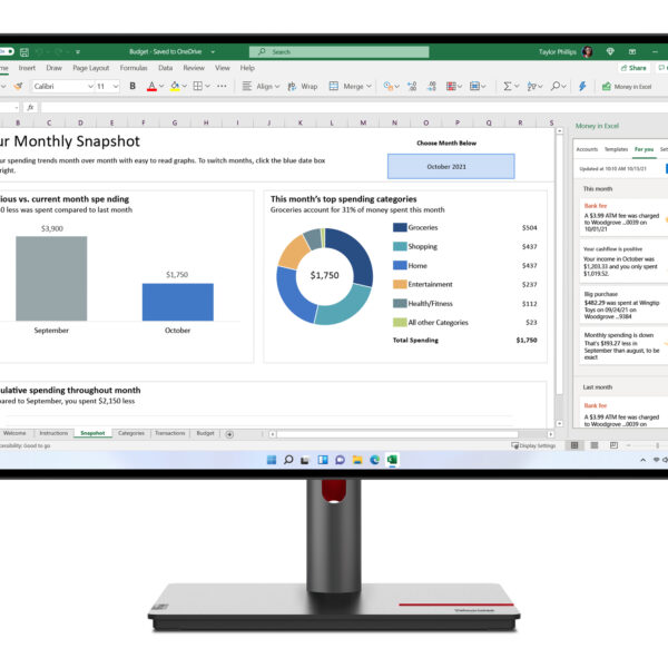 Lenovo ThinkVision P27h-30 monitor 27" Quad HD 2560x1440 Zwart