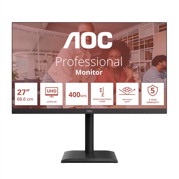 AOC U27E4CV monitor 27" 4K UHD 400 nits verstelbaar
