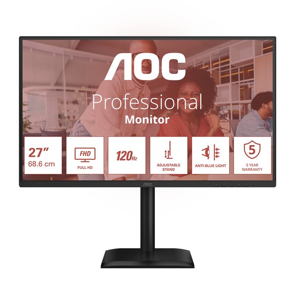 AOC 27E4CV 27" monitor FHD 1920x1080 120Hz zwart