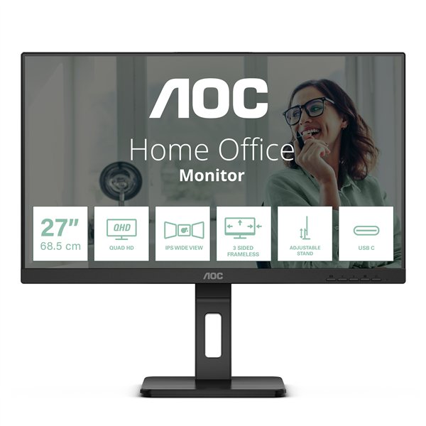 AOC Q27P3CV monitor 27" QHD 2560x1440 IPS USB-C 65W