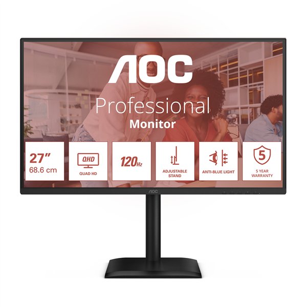 AOC Q27E4CV monitor 27" QHD 2560x1440 120Hz Zwart
