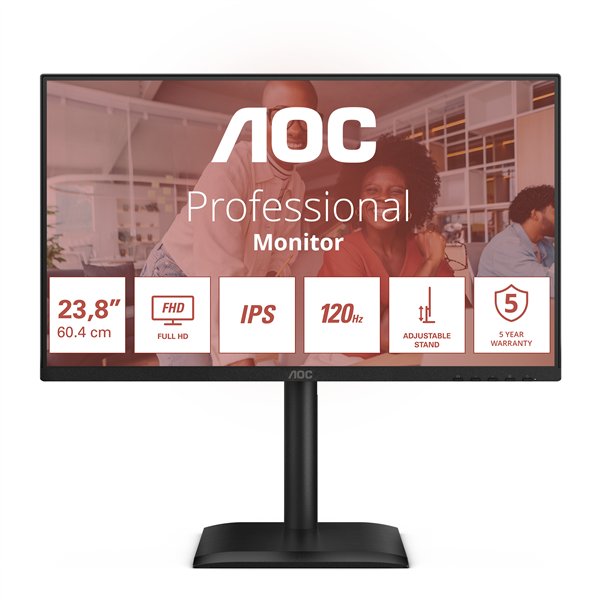 AOC 24E4U 24" FHD monitor 1920x1080 120Hz zwart