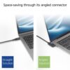 ACT AC7482 | USB 3.2 Gen 2 Kabel | USB-C (haaks links/rechts) naar USB-C (haaks boven/beneden) | 60W | 10Gbps | 2m | Zwart