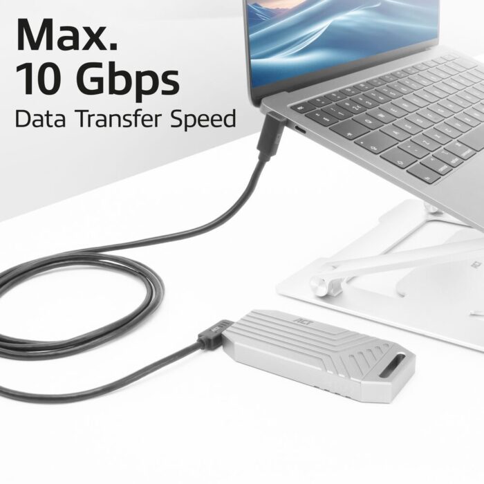 ACT AC7482 | USB 3.2 Gen 2 Kabel | USB-C (haaks links/rechts) naar USB-C (haaks boven/beneden) | 60W | 10Gbps | 2m | Zwart ACT AC7482 | USB 3.2 Gen 2 Kabel | USB-C (haaks links/rechts) naar USB-C (haaks boven/beneden) | 60W | 10Gbps | 2m | Zwart