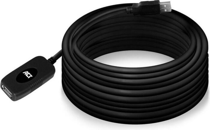 ACT AC6010 | USB 2.0 Signaalversterker | USB-A naar USB-A | 10m | Zwart ACT AC6010 | USB 2.0 Signaalversterker | USB-A naar USB-A | 10m | Zwart