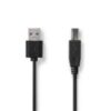 Nedis CCGT60100BK20 | USB 2.0 | USB-A naar USB-B | 2m | Zwart