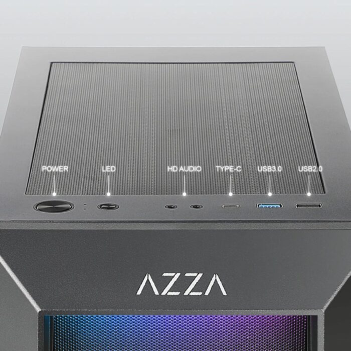 Case Azza Sentinel | Midi Tower | RGB | Zwart Case Azza Sentinel | Midi Tower | RGB | Zwart