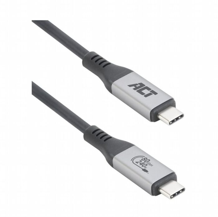 ACT AC7431 | Thunderbolt 5 USB4 Kabel | USB-C naar USB-C | 1,5 m | USB-IF gecertificeerd | Zwart ACT AC7431 | Thunderbolt 5 USB4 Kabel | USB-C naar USB-C | 1,5 m | USB-IF gecertificeerd | Zwart