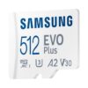 Samsung EVO Plus | MicroSDXC | 512GB | Class 10 | UHS-I U3 | V30 | A2 | Tot 160MB/s | Inclusief adapter